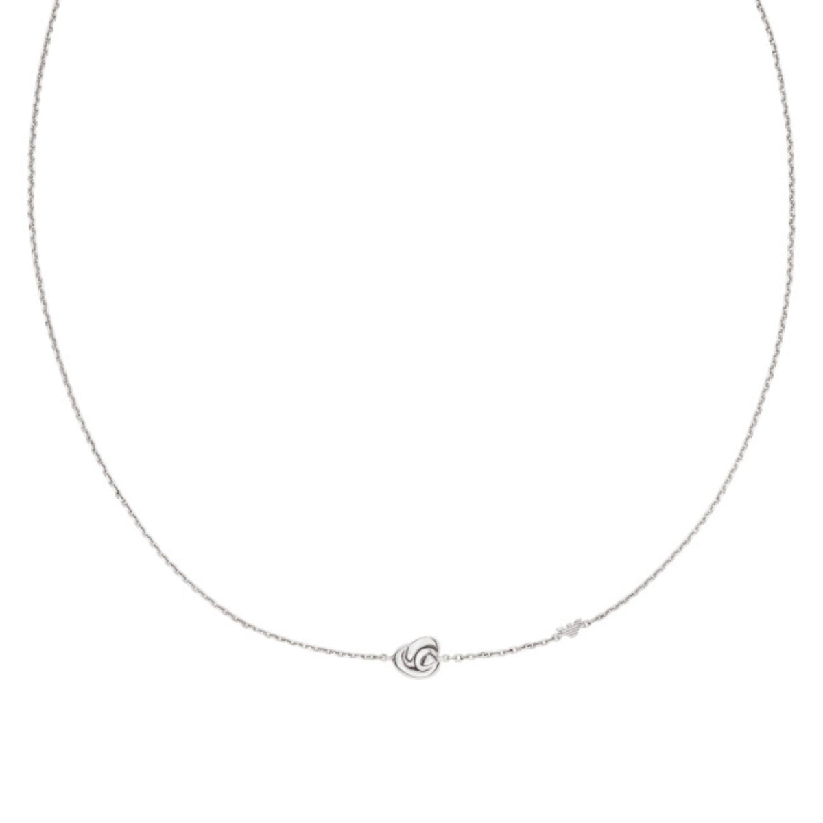 Γυναικείο κολιέ Emporio Armani Sentimental EG3642040 από ασήμι 925 με κεντρικό κόμπο σε ασημί χρώμα