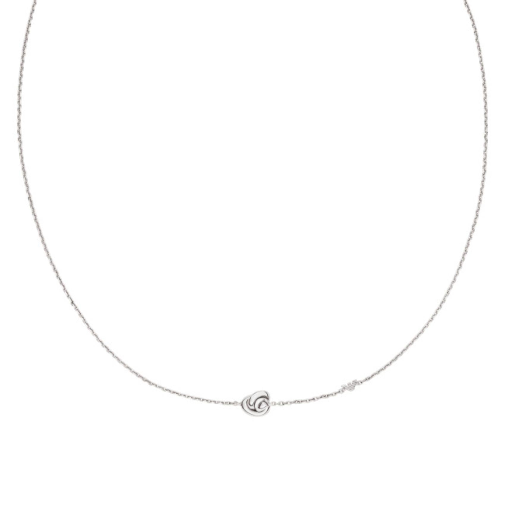 Γυναικείο κολιέ Emporio Armani Sentimental EG3642040 από ασήμι 925 με κεντρικό κόμπο σε ασημί χρώμα