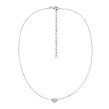 Γυναικείο κολιέ Emporio Armani Sentimental EG3646040 από ασήμι 925 σε ασημί χρώμα με κρεμαστό καρδιά και λευκά ζιργκόν.