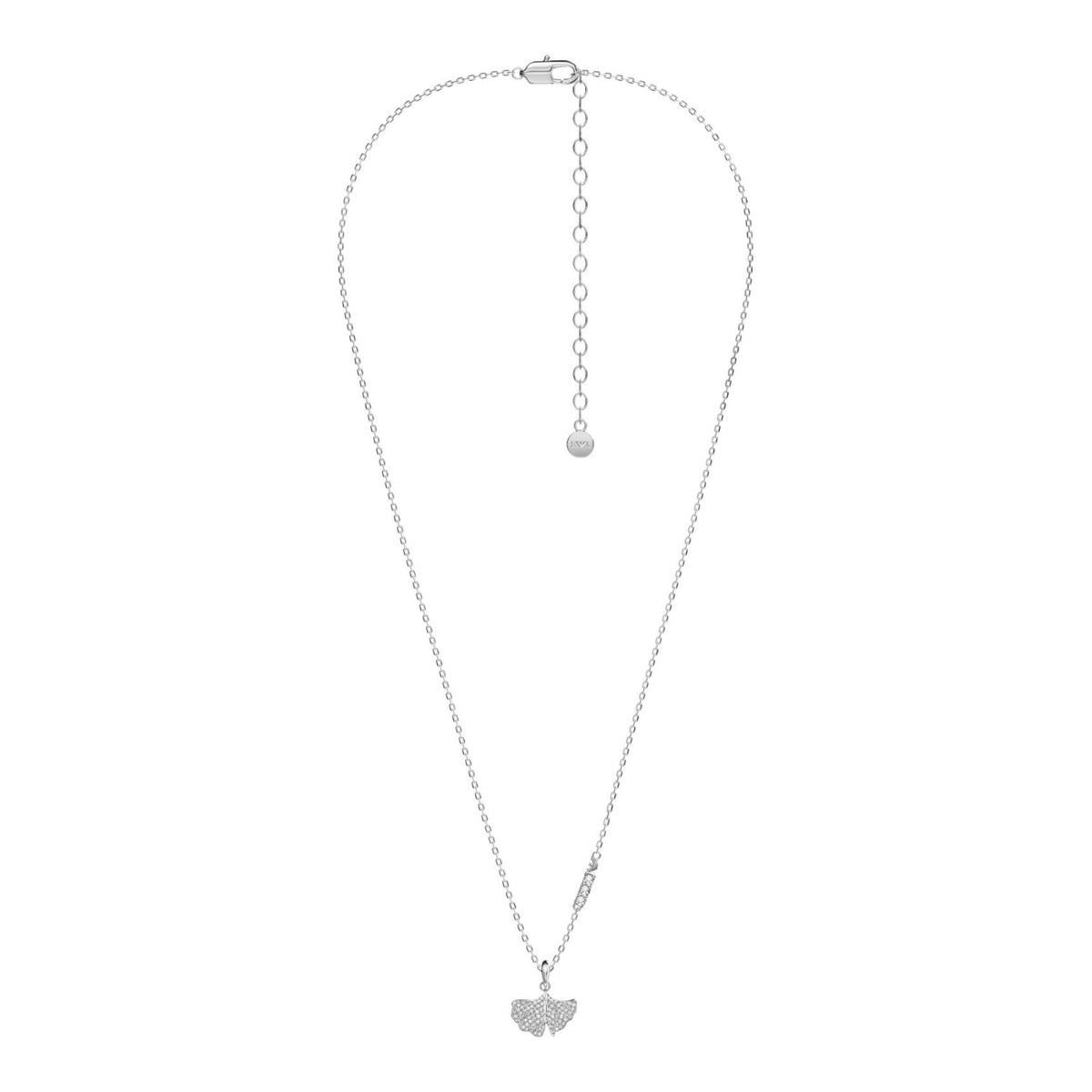 Μενταγιόν φύλλο ginkgo με ζιργκόν pavé Emporio Armani Sentimental EGS3411040 σε ασημί χρώμα