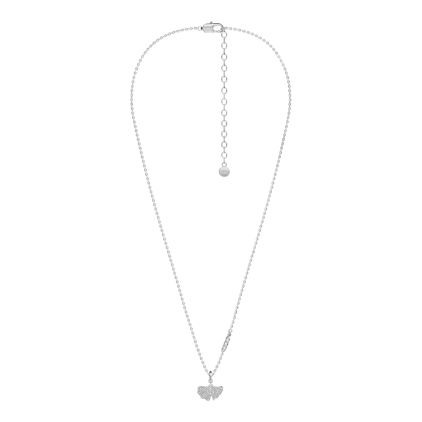 Μενταγιόν φύλλο ginkgo με ζιργκόν pavé Emporio Armani Sentimental EGS3411040 σε ασημί χρώμα