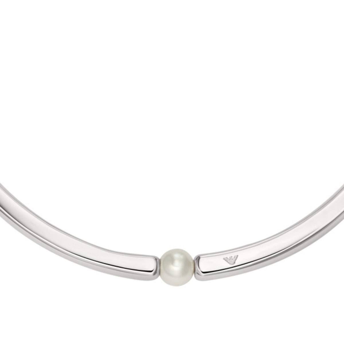 Λευκή πέρλα στο κέντρο ασημί τσόκερ Emporio Armani Trend EGS3255040