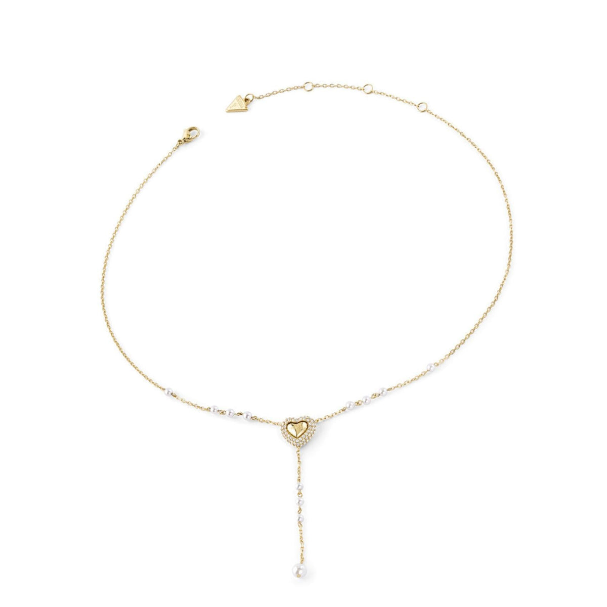 Κολιέ Guess Beloved JUBN06007JWYGT/U Χρυσό με Καρδιά & Πέρλες
