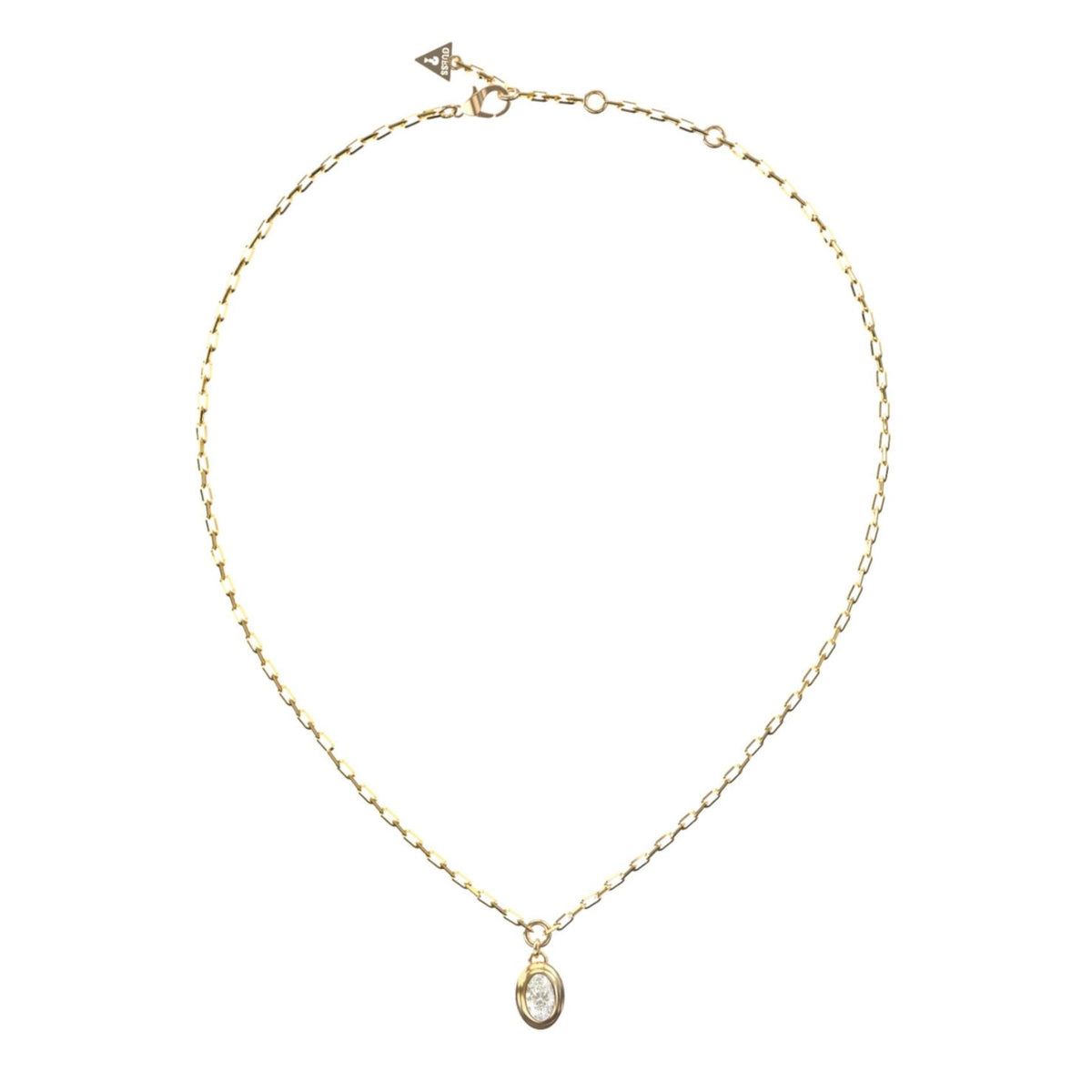 Γυναικείο κολιέ Guess Divine JUBN06314JWYGT/U χρυσό με πέτρα και λογότυπο