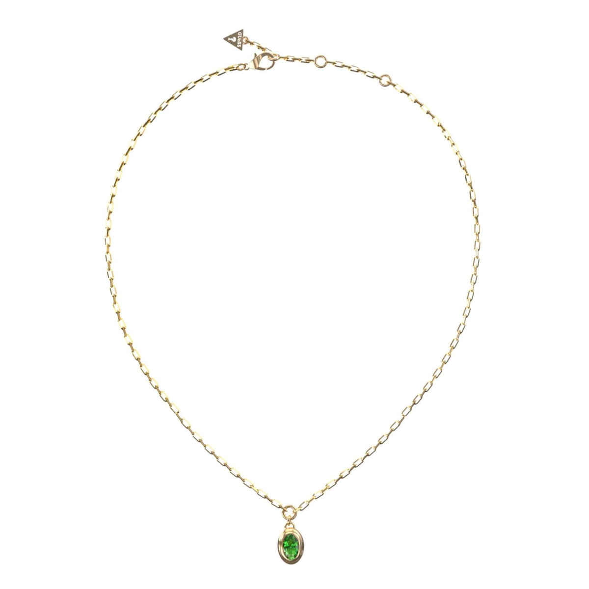Γυναικείο Κολιέ Guess Divine JUBN06315JWYGGNT/U Χρυσό με Πράσινη Πέτρα