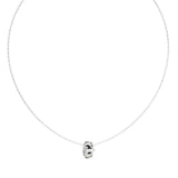 Γυναικείο κολιέ Guess Fabulous Me JUBN05191JWRHBKT/U από ανοξείδωτο ατσάλι σε ασημί και μαύρο χρώμα με δίχρωμο σχέδιο, ζιργκόν και λογότυπο Guess.