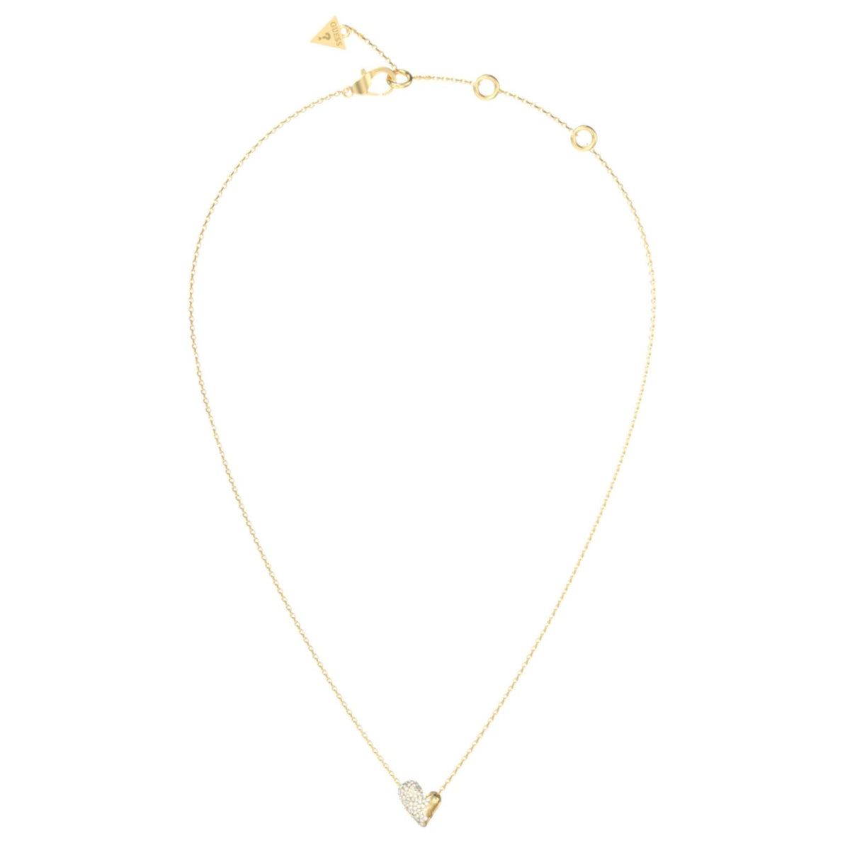 Γυναικείο κολιέ Guess Golden Love JUBN06370JWYGT/U χρυσό με καρδιά και πέτρες