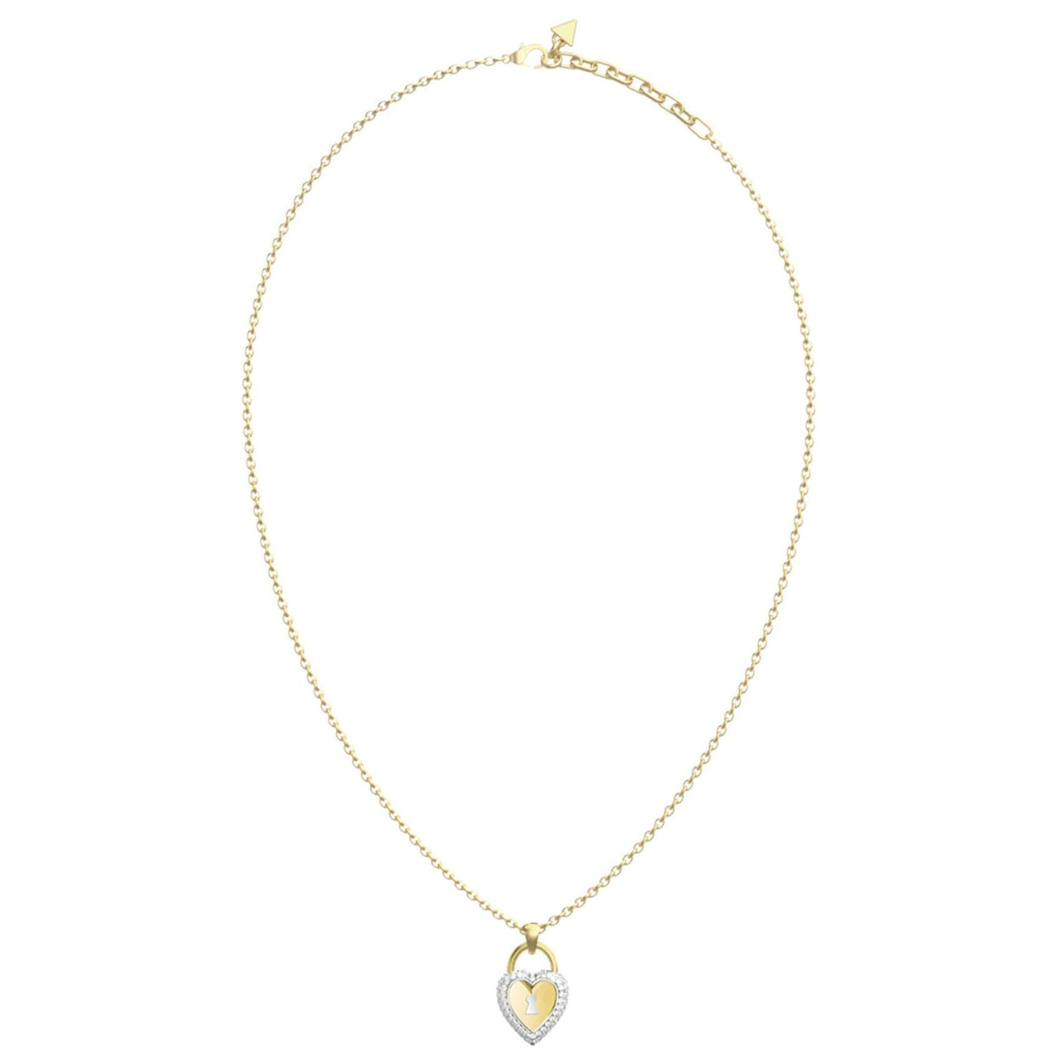 Κολιέ Guess Love Bites JUBN06060JWYGRHT/U Χρυσό με Δίχρωμη Καρδιά και Πέτρες