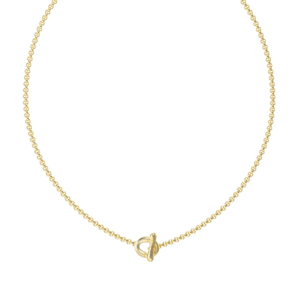 Λεπτομέρεια από το γυναικείο κολιέ Guess Majorelle JUBN05371JWYGT/U σε χρυσό χρώμα με σχέδιο και λογότυπο.