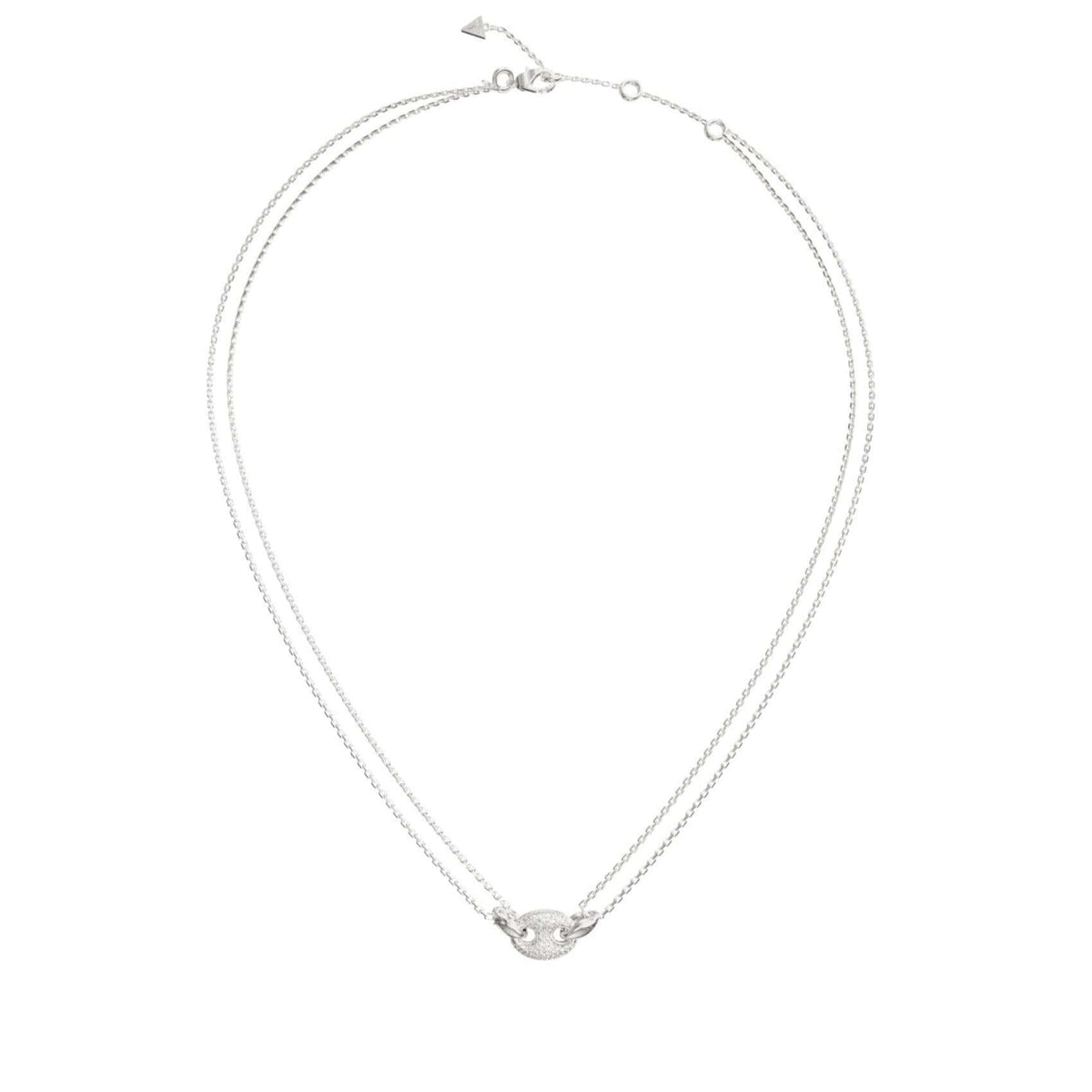 Κολιέ Guess Marina JUBN06220JWRHT/U Ασημί με Διπλή Αλυσίδα