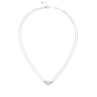 Κολιέ Guess Marina JUBN06220JWRHT/U Ασημί με Διπλή Αλυσίδα