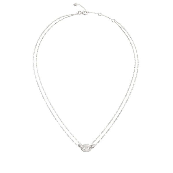 Κολιέ Guess Marina JUBN06220JWRHT/U Ασημί με Διπλή Αλυσίδα