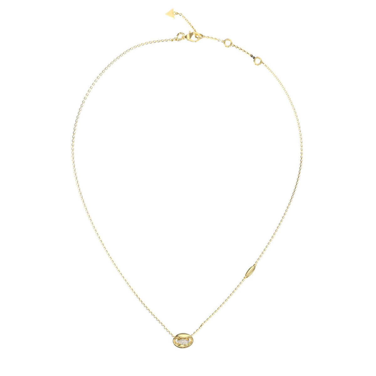 Γυναικείο κολιέ Guess Marina JUBN06223JWYGT/U από ανοξείδωτο ατσάλι σε χρυσό χρώμα με ζιργκόν.