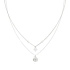 Γυναικείο Κολιέ Guess Spinning Bloom JUBN06468JWRHT/U Ασημί με Διπλή Αλυσίδα