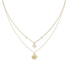 Γυναικείο Κολιέ Guess Spinning Bloom JUBN06468JWYGT/U Χρυσό με Διπλή Αλυσίδα
