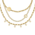 Κολιέ Karl Lagerfeld Illume KLBJX01 Χρυσό με Τριπλή Αλυσίδα & Charms