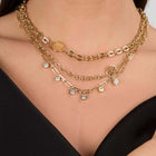 Κολιέ Karl Lagerfeld Illume KLBJX01 Χρυσό με Τριπλή Αλυσίδα & Charms