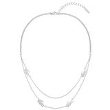 Aτσάλινο Γυναικείο Κολιέ Lacoste σε Ασημί με Διπλή Αλυσίδα 2040469