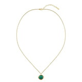 Γυναικείο κολιέ Lacoste 2040560 με πέτρα σε πράσινο χρώμα κατασκευασμένο από επιχρυσωμένο ατσάλι, 50cm
