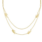 Γυναικείο Κολιέ Lacoste 2040468 Ατσάλινο Χρυσό με Διπλή Αλυσίδα