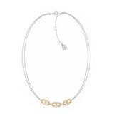 Λεπτομέρεια του ασημί κολιέ Tommy Hilfiger με ροζ χρυσά γεωμετρικά μοτίβα, 2780549