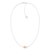 Γυναικείο κολιέ Tommy Hilfiger 2780618 μήκους 40–50 cm, ασημί με ροζ χρυσό κρεμαστό και ζιργκόν.