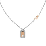 Γυναικείο Κολιέ Tommy Hilfiger Ασημί Με Ροζ Χρυσό Κρεμαστό Και Ζιργκόν 2780577