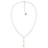 Γυναικείο ατσάλινο ασημί κολιέ Tommy Hilfiger 2780819 μήκους 40–50 cm με πρωτότυπο κρεμαστό σε ασημί, χρυσό και ροζ χρυσό.