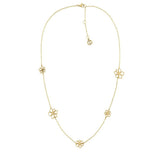 Γυναικείο χρυσό κολιέ Tommy Hilfiger με λουλούδια στοιχεία στην αλυσίδα.