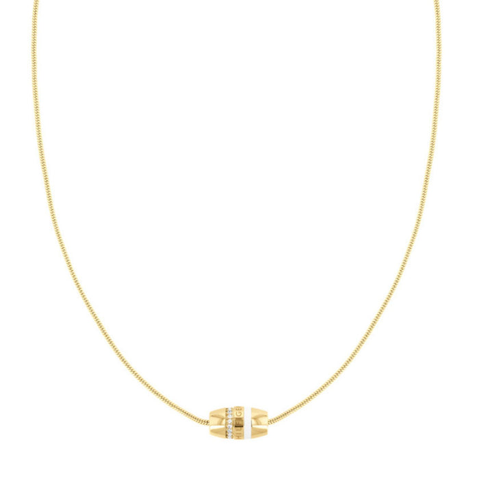 Λεπτομέρεια ατσάλινου χρυσού κολιέ Tommy Hilfiger 2780617 μήκους 40–50 cm με ζιργκόν