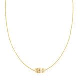 Λεπτομέρεια ατσάλινου χρυσού κολιέ Tommy Hilfiger 2780617 μήκους 40–50 cm με ζιργκόν