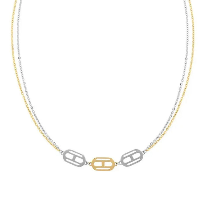 Γυναικείο δίχρωμο κολιέ Tommy Hilfiger 2780550 μήκους 40–50 cm με διπλή αλυσίδα.
