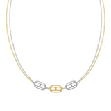 Γυναικείο δίχρωμο κολιέ Tommy Hilfiger 2780550 μήκους 40–50 cm με διπλή αλυσίδα.