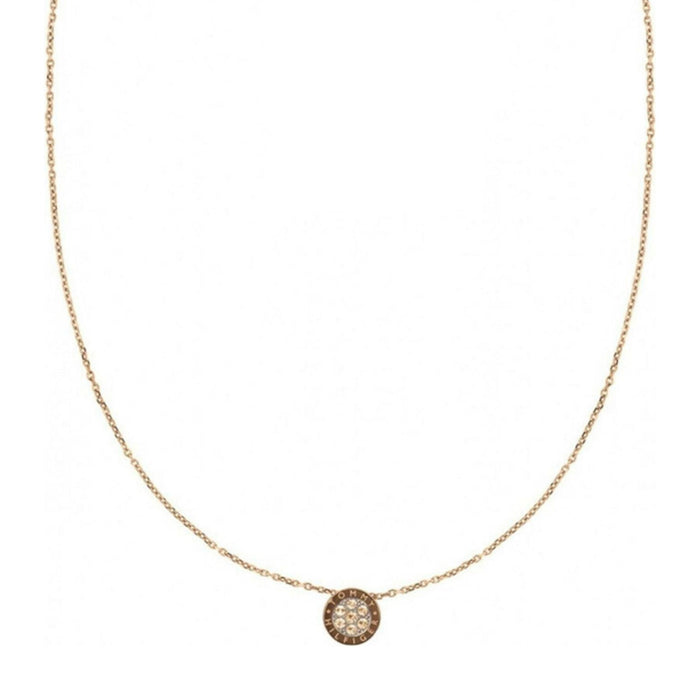Γυναικείο ροζ χρυσό κολιέ Tommy Hilfiger με στρογγυλό κρεμαστό στοιχείο.