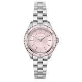 Γυναικείο ρολόι Boss Sage Aqua 1502847 με ασημί μπρασελέ από ανοξείδωτο ατσάλι, ροζ καντράν 30mm και ασημί λεπτομέρειες.