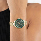 Γυναικείο Ρολόι Boss Sage Aqua 1502849 με Χρυσό Μπρασελέ & Πράσινο Καντράν