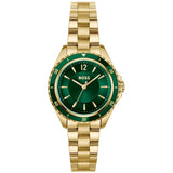 Γυναικείο ρολόι Boss Sage Aqua 1502849 με χρυσό μπρασελέ από ανοξείδωτο ατσάλι, πράσινο καντράν 30mm και χρυσές λεπτομέρειες.