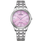 Γυναικείο Ρολόι Citizen Elegance EM0411-71X με Ασημί Μπρασελέ & Ροζ Καντράν