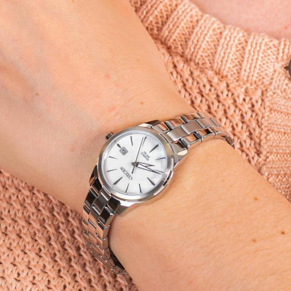 Γυναικείο Ρολόι Citizen Elegance EU6070-51D με Ασημί Μπρασελέ & Λευκό Καντράν