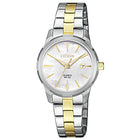 Γυναικείο Ρολόι Citizen Elegance EU6074-51D με Ασημί-Χρυσό Μπρασελέ & Λευκό Καντράν
