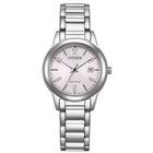 Γυναικείο Ρολόι Citizen Elegance FE1241-71Z με Ασημί Μπρασελέ & Ροζ Καντράν