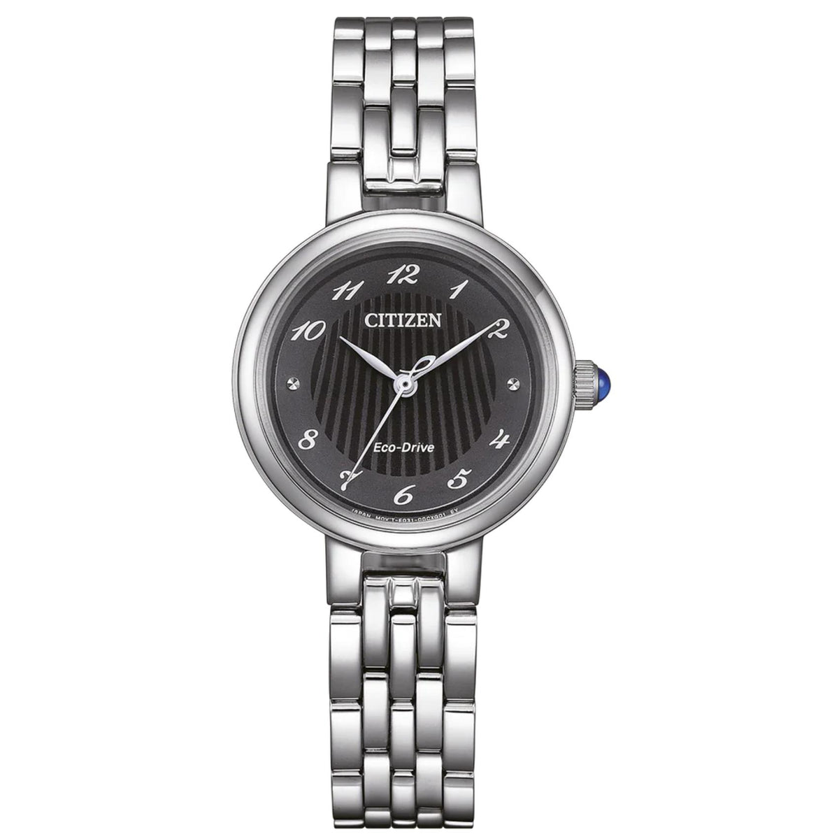 Γυναικείο ρολόι Citizen EM0990-81E με ασημί μπρασελέ και μαύρο καντράν