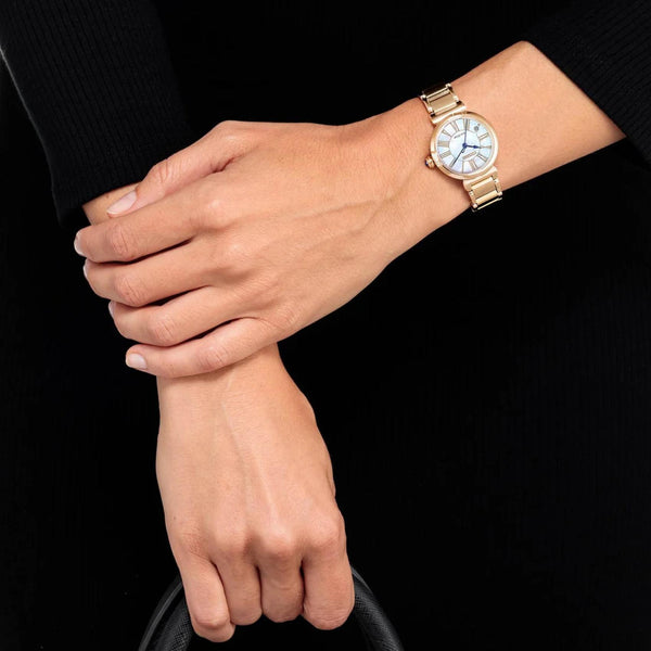Γυναικείο Ρολόι Citizen L EM1063-89D με Ροζ Χρυσό Μπρασελέ & Λευκό Καντράν