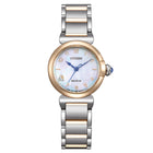 Γυναικείο Ρολόι Citizen L EM1136-87D με Ασημί-Ροζ Χρυσό Μπρασελέ & Λευκό Καντράν