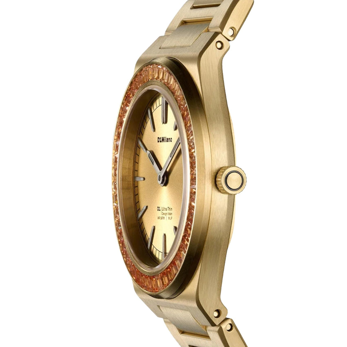Χρυσό ατσάλινο μπρασελέ ρολογιού D1 Milano Ultra Thin 1970 Clear Fusion D1-UCBL01