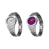 Ασημί ατσάλινο μπρασελέ του D1 Milano D1-UTBL36 με κούμπωμα ασφαλείας, δίχρωμο