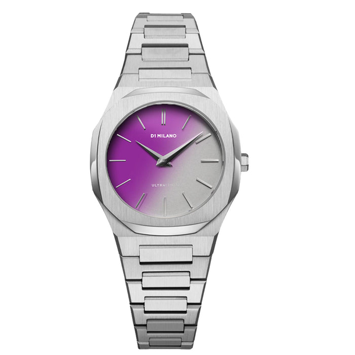 Γυναικείο ρολόι D1 Milano Ultra Thin D1-UTBL36 με ασημί κάσα 30 mm και ατσάλινο μπρασελέ