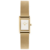 Γυναικείο ρολόι Daniel Wellington Bound Mini Mesh DW00100928 με χρυσό ατσάλινο μπρασελέ και λευκό τετράγωνο καντράν μεγέθους 17x26mm.