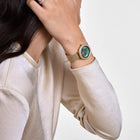 Ρολόι Daniel Wellington Crystalline Bezel Evergold Green DW00100824 Με Χρυσό Μπρασελέ