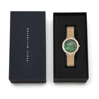 Ρολόι Daniel Wellington Crystalline Bezel Evergold Green DW00100824 Με Χρυσό Μπρασελέ
